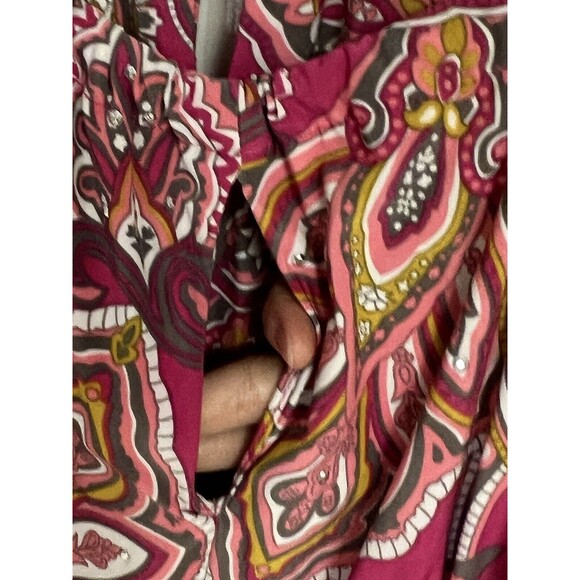 Womens International Concepts Pink Paisley Sleeveless Tank Keyhole Neck Petite S - Picture 4 of 8